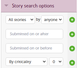 Story Search Options